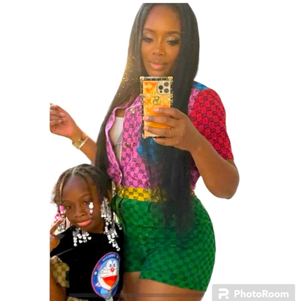 High Fashion Cute Multicolor Monogram Romper